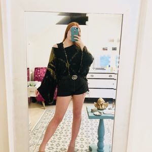 Wide sleeve tie-dye top